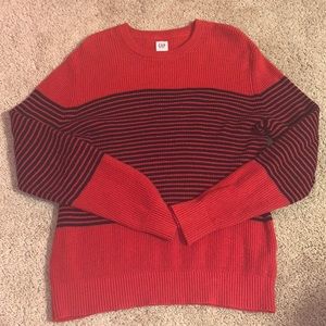 Men’s GAP Red and Navy Blue Striped Sweater Medium